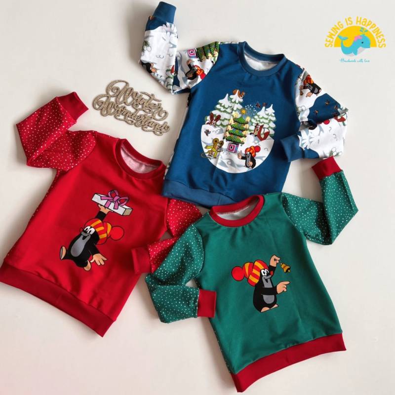 Der Kleine Maulwurf Weihnachten Pullover Sweatshirt Für Babies Jungen Mädchen Kinder | French Terry Ab Gr. 80 Bis 128 Unisex von SewingIsHappinessDE