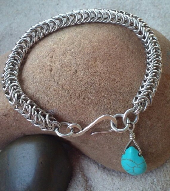 Box Kette Armband Maille Sterling Silber Magnesit Tropfen Edelstein Verschluss Box Kette Armband Maille Sterling Silber Magnesit Tropfen Edelstein Verschluss von SewingPretty4U