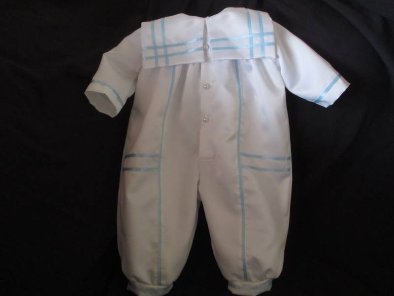 Baby Jungen Satin Taufstrampler Größe Nb 3 6 12 Monate von Sewingbyquicatos