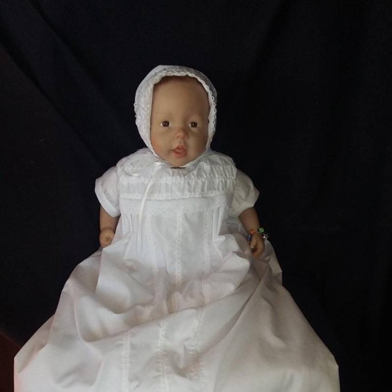 Baby Säugling Mädchen Weiß Taufkleid Taufe Kleid & Mütze 0-3 3-6 6-12 M von Sewingbyquicatos