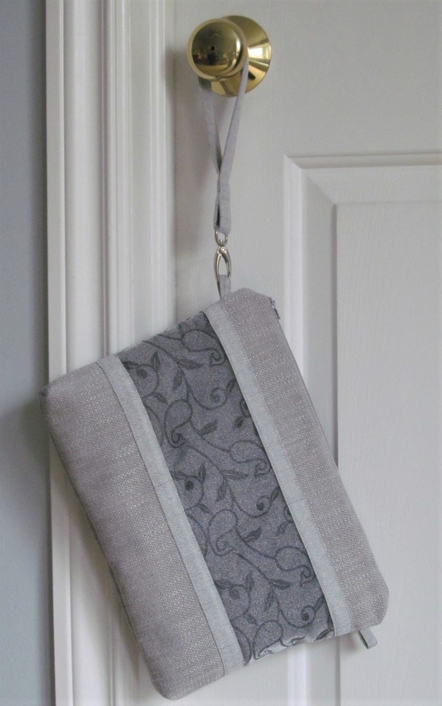 Grauer Kupplung Geldbörse - Silber Urlaub Handtasche Anlass Abendtasche Clutch Armband Handgefertigt Ein Unikat von SewlArtStudio