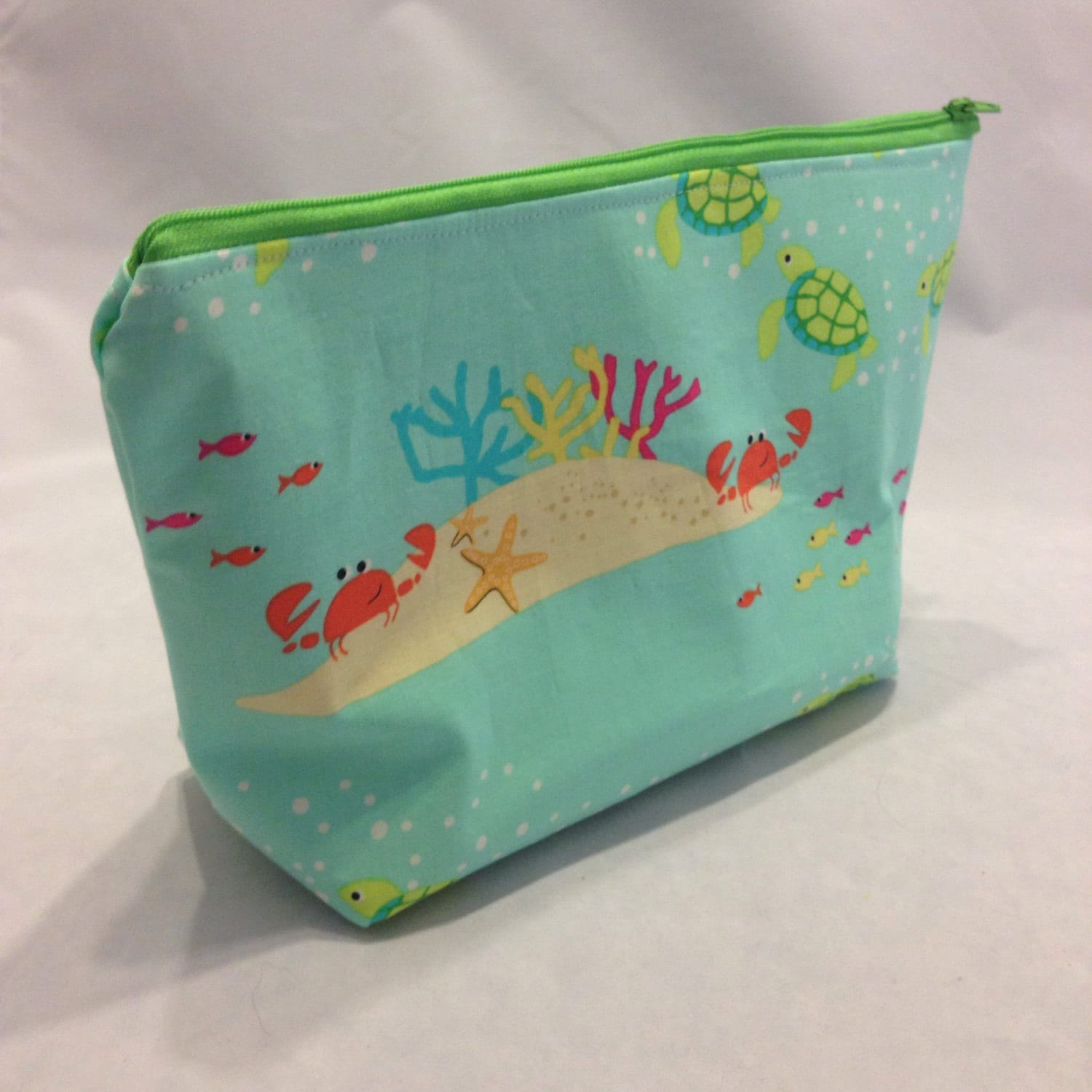 Blau Unter Dem Meer Make-Up Tasche-Kosmetik-Tasche-Toilettenartikel Tasche-Organzier von Sewmanydeals