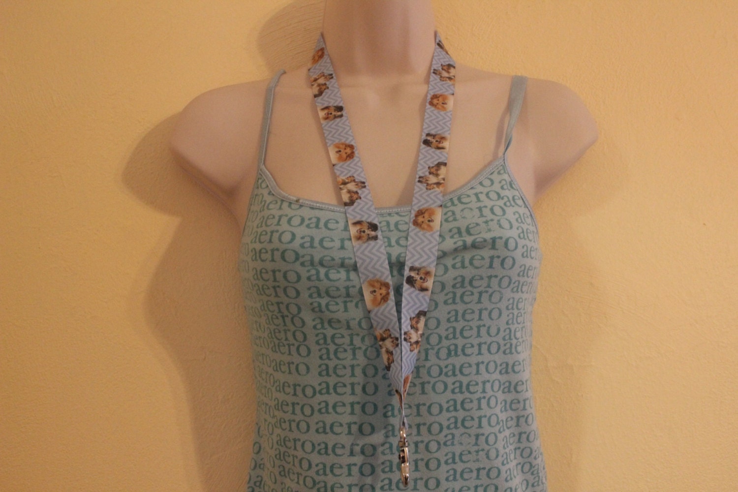 Blaue Chevron Collie Farbbandhalter Schlüsselband/Id/Abzeichen von Sewmanydeals