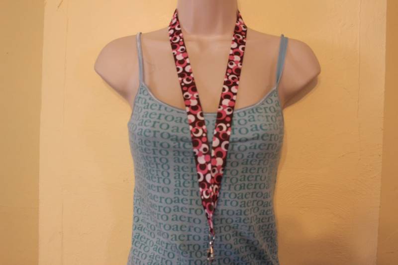 Braun Und Rosa Kreis Farbbandhalter Schlüsselband/Id/Abzeichen von Sewmanydeals