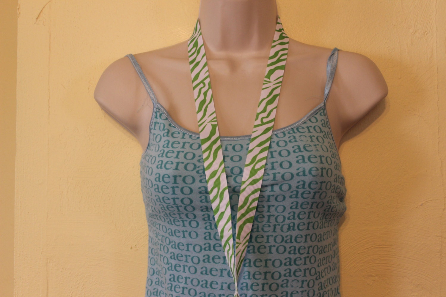 Grüne Zebra Print Schlüsselband/Id/Abzeichen/Key Halter von Sewmanydeals