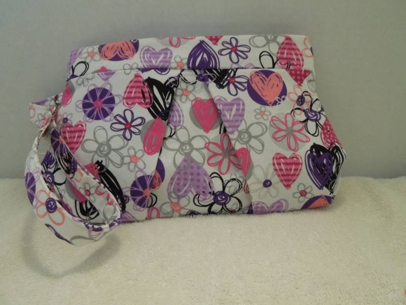 Rosa Und Lila Armband Mit Herzen Blumen von Sewmemineboutique