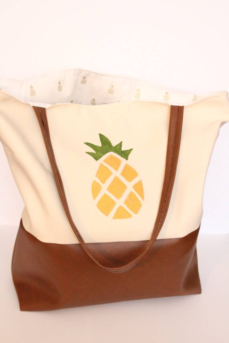 Ananas Colorblock Tragetasche von SewnByJuls
