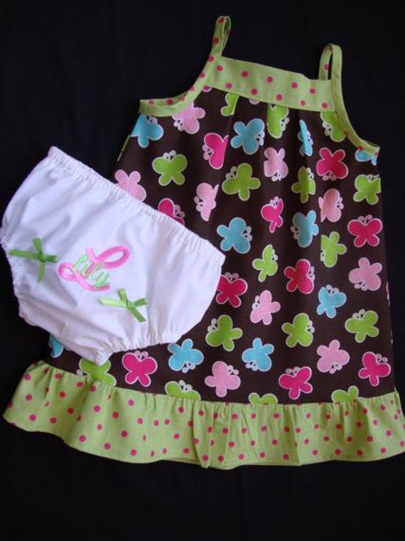Für Kleinkinder Mädchen Schmetterling Sonne Kleid Und Personalisierte Windel/Bloomers - Limited Quanity von SewnFromTheHeart4U