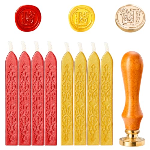 siegelwachs set,wachssiegel stempel set,siegelstempel personalisiert,siegelwachs stempel,wachssiegel hochzeit,briefsiegel,siegelstempel set,wachssiegel set,siegelstempel hochzeit，siegelwachs gold rot von Sewokon