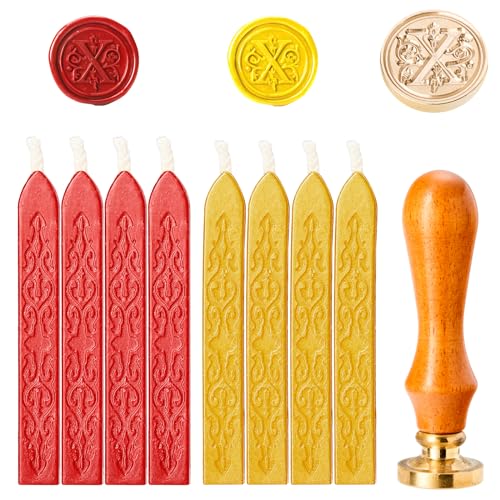 siegelwachs set,wachssiegel stempel set,siegelstempel personalisiert,siegelwachs stempel,wachssiegel hochzeit,briefsiegel,siegelstempel set,wachssiegel set,siegelstempel hochzeit，siegelwachs gold rot von Sewokon