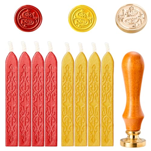 siegelwachs set,wachssiegel stempel set,siegelstempel personalisiert,siegelwachs stempel,wachssiegel hochzeit,briefsiegel,siegelstempel set,wachssiegel set,siegelstempel hochzeit，siegelwachs gold rot von Sewokon