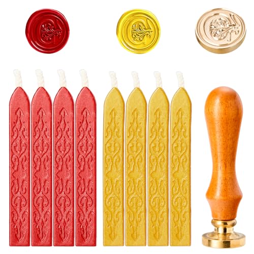 siegelwachs set,wachssiegel stempel set,siegelstempel personalisiert,siegelwachs stempel,wachssiegel hochzeit,briefsiegel,siegelstempel set,wachssiegel set,siegelstempel hochzeit，siegelwachs gold rot von Sewokon