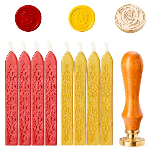 siegelwachs set,wachssiegel stempel set,siegelstempel personalisiert,siegelwachs stempel,wachssiegel hochzeit,briefsiegel,siegelstempel set,wachssiegel set,siegelstempel hochzeit，siegelwachs gold rot von Sewokon