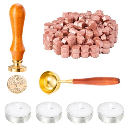 Siegelwachs Set - Personalisierter Stempel Mit Baum des Lebens für Hochzeit und Mehr von Sewokon