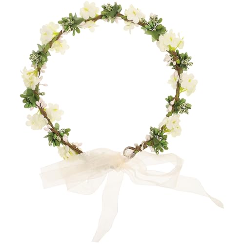 Blumenkopfschmuck Für Die Hochzeit Brauthaarband Blumenkrone Für Brautjungfern Haarschmuck Für Mädchen Weiß von Sewroro