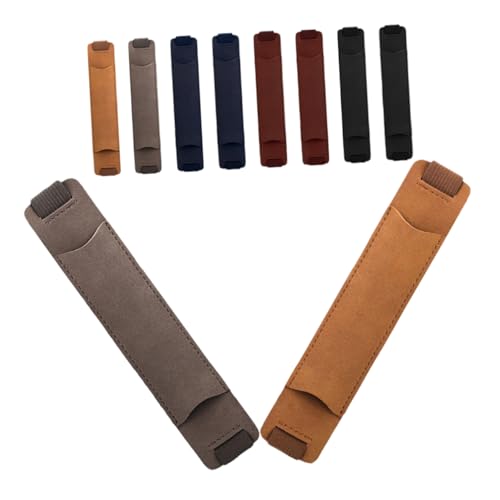Sewroro 10 Stück Teiliges Elastische Stifthüllen aus PU Leder Verstellbare Stiftschlaufen mit Gummiband Vintage Stiftetaschen für Notizbücher Journale Füllfederhalter und Stylus Schützend von Sewroro