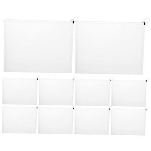 Sewroro 10 Stück Teiliges Großes Transparentes Tragbare Reißfeste Waschbare Stifttasche mit Stabilem Boden Multifunktionale Federmäppchen für Schule Büro Studenten und Künstler von Sewroro