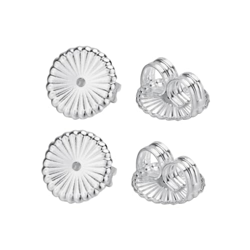 Sewroro 2 Paar Silber Ohrstecker Verschluss Groß Teilig Gepolstert Ohrstecker Rückteile Langlebig Bequem Damen Zubehör Ersatz für Standard Ohrringe von Sewroro