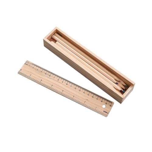Sewroro Schreibwarenbox-Set Federmäppchen Aus Holz Schublade Sichere Aufbewahrung Für Buntstifte Und Schreibutensilien Für Kinder von Sewroro