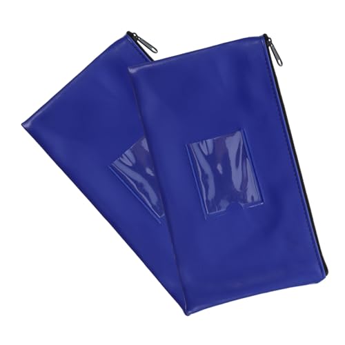 Sewroro 2 Stück Aufbewahrungstasche erhalten Geldbörse für Geldscheine Reißverschlusstasche Geldbeutel Münzpfandbeutel Münzfach mit Reißverschluss Brieftasche für Geldmünzen Leder Blau von Sewroro
