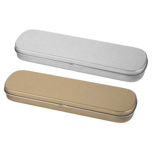 Sewroro 2stücke Metall Federmäppchen Kleiner Stiftehalter Für Büro Und Schule Praktische Aufbewahrungsbox Für Schreibwaren Und Kosmetik von Sewroro