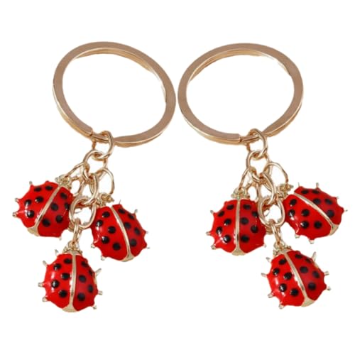 Sewroro 2 Stück Ladybug Schlüsselanhänger aus Langlebiger Legierung Kreativer Roter Marienkäfer Anhänger Modisches Accessoire für Damen Taschen und Autoschlüssel Vielseitiger Charme für von Sewroro