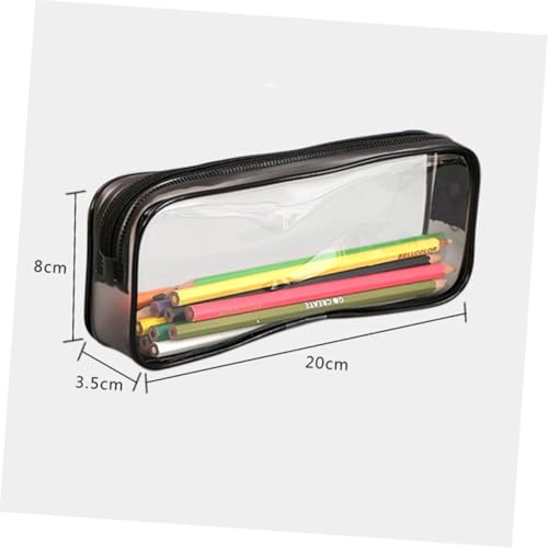 Sewroro 2 Stück PVC Transparente Federtasche Großes Fassungsvermögen Stabile Stifttasche mit Reißverschluss für Schule Jungen Mädchen Schreibwaren Organizer Klar Dunkel von Sewroro