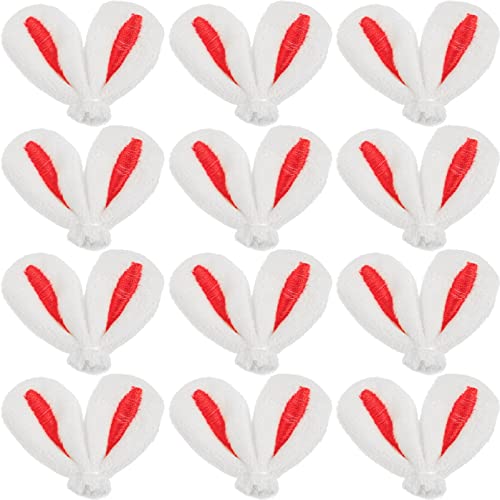 Sewroro 20 Stück Osterhasenohren Aus Plüsch Hasenohren Mini-Osterhasenohren Aus Filz Hasenohren Für Haarspangen Zubehör Basteln Heimdekoration von Sewroro