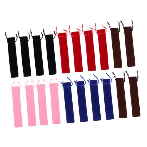 Sewroro 20 Stück Teiliges Einzelner Stiftebeutel aus Doppelseitigem Dickem mit Kordelzug Langlebige Federtasche für Schreibwaren Kosmetik und Kleine Gegenstände für Schule und Büro von Sewroro