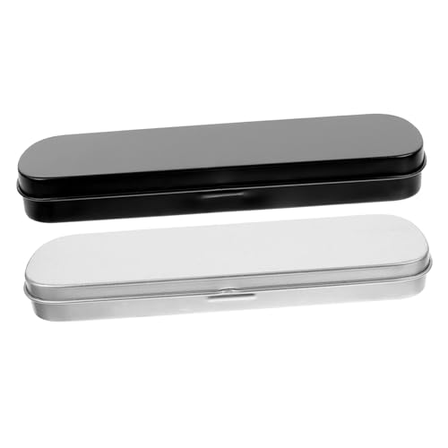 Sewroro 2er-Box Gießen Verriegelung Doppelt Pastell Korb Federmäppchen Dose Textmarker Ring Leere Bleistiftdose Abschließbar Sperren Hartes Federmäppchen Behälter Besonders Angehen Metall von Sewroro