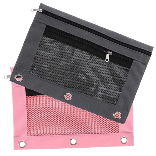 Sewroro 2stücke Oxford Binder Taschen Transparente Federmäppchen Mit Reißverschluss Für Schüler Robuste Und Praktische Stiftsäcke von Sewroro