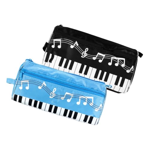 Sewroro 2stücke Teiliges Musiknoten Federmäppchen Mit Klavierdesign Und Tragbares Stiftetui Für Schüler Große Kapazität Für Schule Und Zuhause von Sewroro