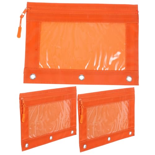 Sewroro 3 Stück Teiliges Federmäppchen mit Reißverschluss Transparente Große Kapazität Leichtes Polyester Stiftemäppchen für Büro Schule Reise und Ordnung von Dokumenten von Sewroro