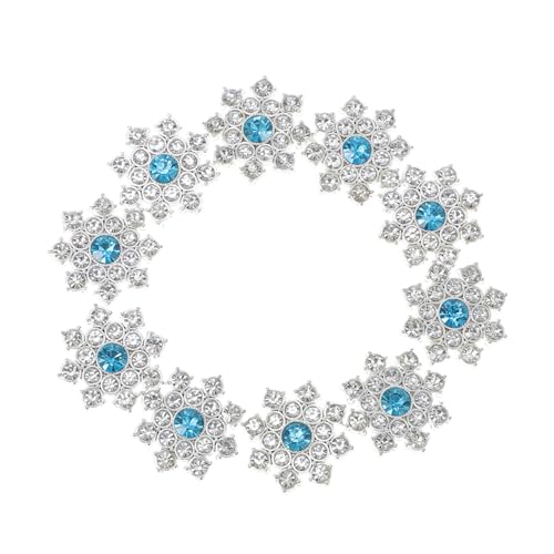 Sewroro 30 Stück Strass Schneeflockenverzierungen Kristall Dekoration für Selbstgemacht Schmuck Flatback Knöpfe für Haarschmuck und Bastelprojekte von Sewroro