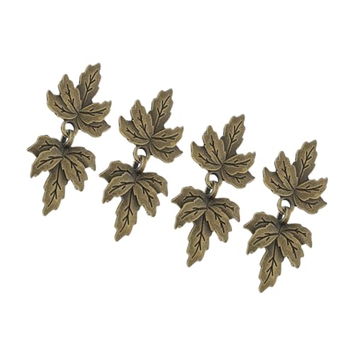 Sewroro 4 Paare Dekorative Metall Mantelverschlüsse mit Ahornblatt Design für Cardigans und Schals Eleganter Kragenverschluss für Frauen Bronze von Sewroro