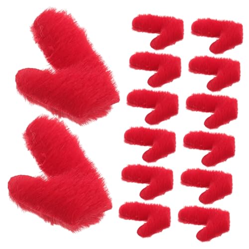 Sewroro 50 Stück DIY Hirschgeweih Haarschmuck aus Weichem Doppelseitige für Haarclips Vielseitiges Bastelzubehör für Haarbänder und Kopfschmuck Rot von Sewroro