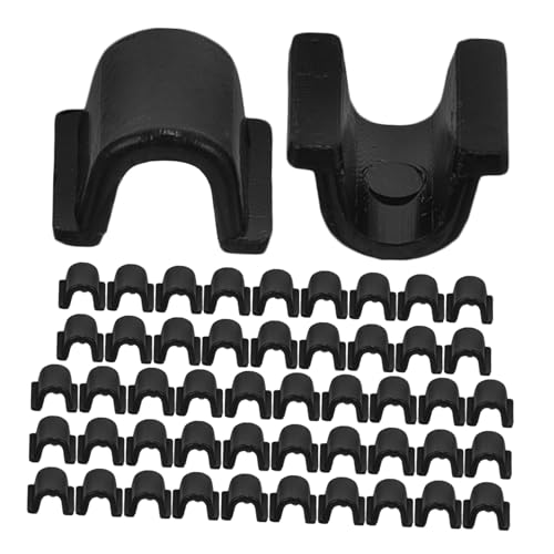 Sewroro 50 Stück Haarseil Zubehör Kunststoff Haarklammern U C Form Schwarz Transparent für Haarseile DIY Haarschmuck Basteln Mädchen Haargummi Verschlüsse von Sewroro