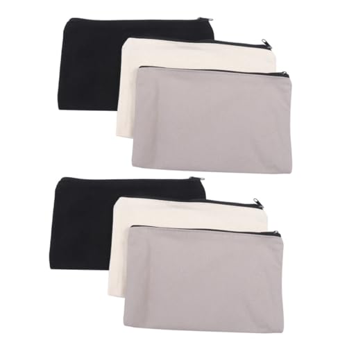 Sewroro 6 Stück Teiliges Große Kapazität Aufbewahrungstaschen mit Reißverschluss Multifunktionale Leinwand Stifttasche und Kosmetiktasche Tragbar Kratzfest Leicht für Büro Schule und von Sewroro