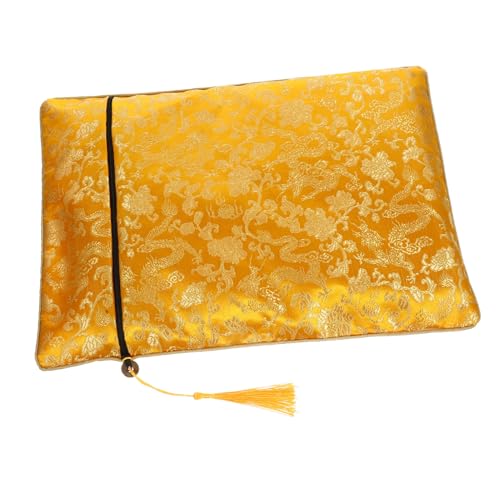 Sewroro Büchertasche mit Reißverschluss Büchertaschen Federmäppchen Schulmaterial kleine Bleistifttasche Netz schultüte Schulranzen kratzfestes Stiftetui Bleistift-Organizer Stoff Yellow von Sewroro