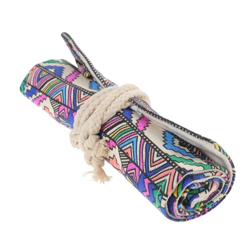 Sewroro Große Canvas Roll Up Federtasche mit Hoher Kapazität Strapazierfähige Stifttasche für Mädchen und Künstler Praktisches Mäppchen zur Stifteorganisation und Einfachem Zugriff von Sewroro
