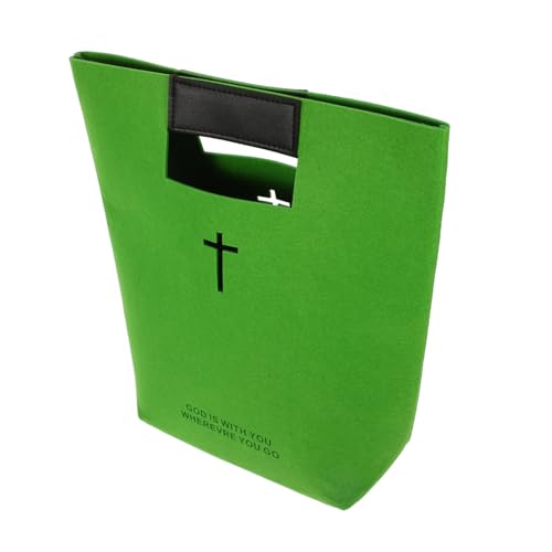 Sewroro Großes Filz Bibeltaschen Tragetasche mit PU Griff Vielseitig für Einkaufen Bibelstudium Langlebig und Modisch in Grün von Sewroro