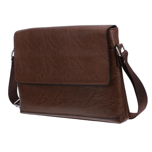 Sewroro Hochwertige PU Leder Umhängetasche für Herren Multifunktionale Schultertasche Hellbraun für Freizeit Büro und Alltag mit Viel Stauraum für Handy Geldbörse und Persönliche von Sewroro