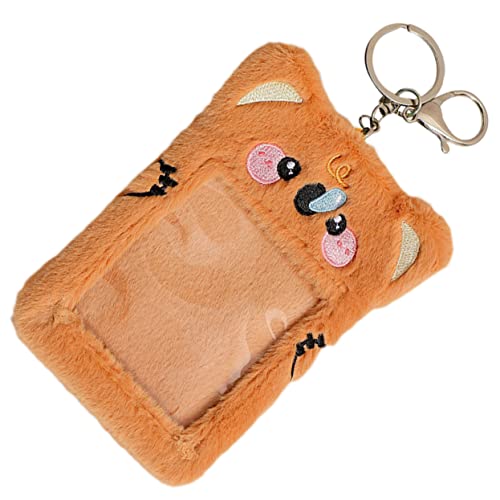 Sewroro Kartenabdeckung Lastschrift Schild Kartenschutz Spiel Inhaber Trading Card Sleeves scheckkarten-etui schlüsselanhänger Postkartenhalter aus Plüsch Buskartenhalter aus Plüsch Brown von Sewroro