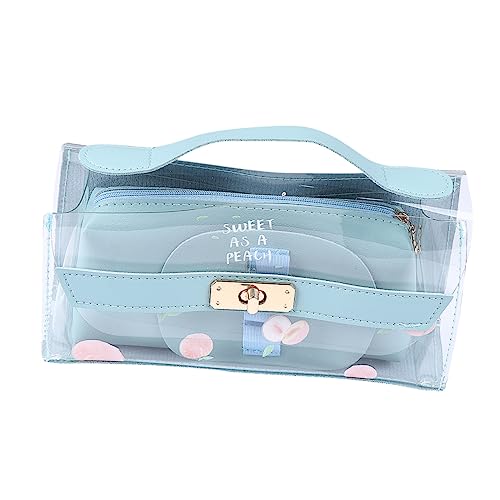 Sewroro Kreative Transparente Federmappe mit Reißverschluss Große Kapazität Leichte Stifttasche und Kosmetiktasche Tragbare Schreibwaren und Make Up Aufbewahrung für Frauen Mädchen von Sewroro