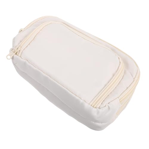 Sewroro Mäppchen Künstlerstiftfall Kinderstiftfall Schullieferungen Bleistiftkoffer Bleistifttasche mit Fächern Schreibwarenbeutel für Studenten Kunststiftfall Etui Polyester Beige von Sewroro