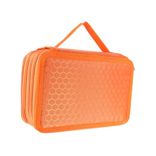 Sewroro Multifunktionale Lagige Federmappe mit Fächern Große Kapazität Elastische Halterung Übersichtliche Aufbewahrung Praktischer Tragegriff für Bunte Stifte und Buntstifte Erwachsene von Sewroro