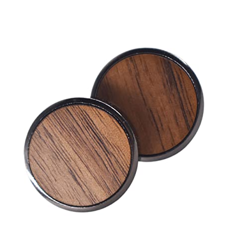 Sewroro Runde Holz Manschettenknöpfe aus Echtem Schwarzem Walnuss und Ahornholz Robuste Dekorative Hemdknöpfe für Männer Langlebig und Modisch zum Knopfwechsel und DIY Kleidungsschmuck von Sewroro