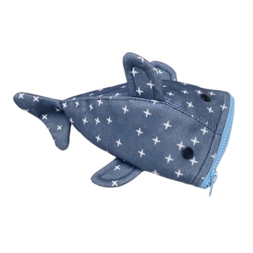 Sewroro Shark Pencil Case mit Sternenmuster Robustes Federmäppchen aus Canvas Geräumig und Vielseitig für Schule Büro Reisen Lustiger Stifteorganizer für Mädchen von Sewroro