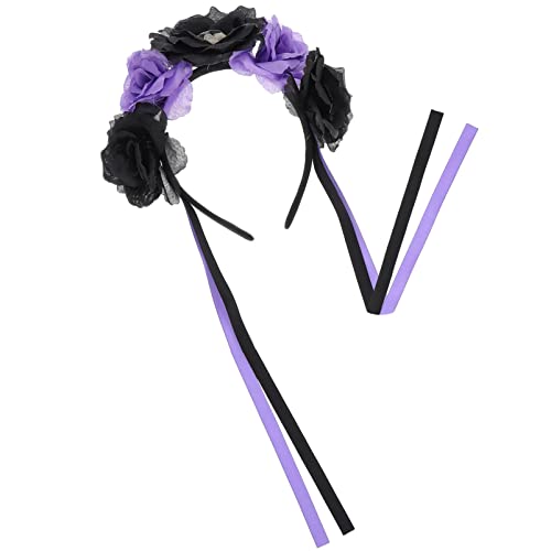 Sewroro Halloween Blumenkrone Mit Totenschädel Kreatives Haarband Für Damen Zur Feier Des Tags Der Toten Und Halloween Stilvolles Kostümzubehör Für Partys Und Festivals von Sewroro