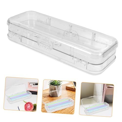 Sewroro Federmäppchen Stifte Organizer Box Bleistift Aufbewahrungsbox Plastik Stifteetui Federbox Für Malstifte Buntstifte Und Bleistifte Tragbar Und Praktisch Für Schule Und Büro von Sewroro